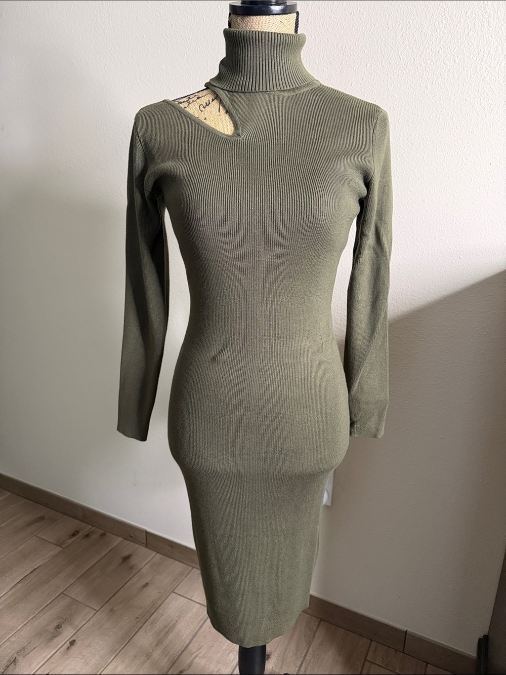 Olive Green Turtleneck Dress 💚